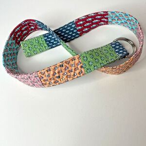 VINEYARD VINES by Shep & Ian Women's Patchwork Belt size MEDIUM 100% Cotton